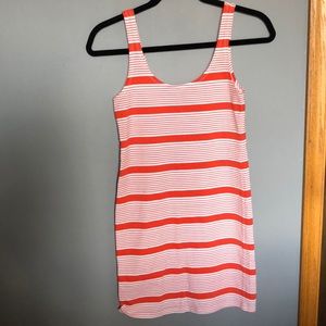 Striped white and orange dress